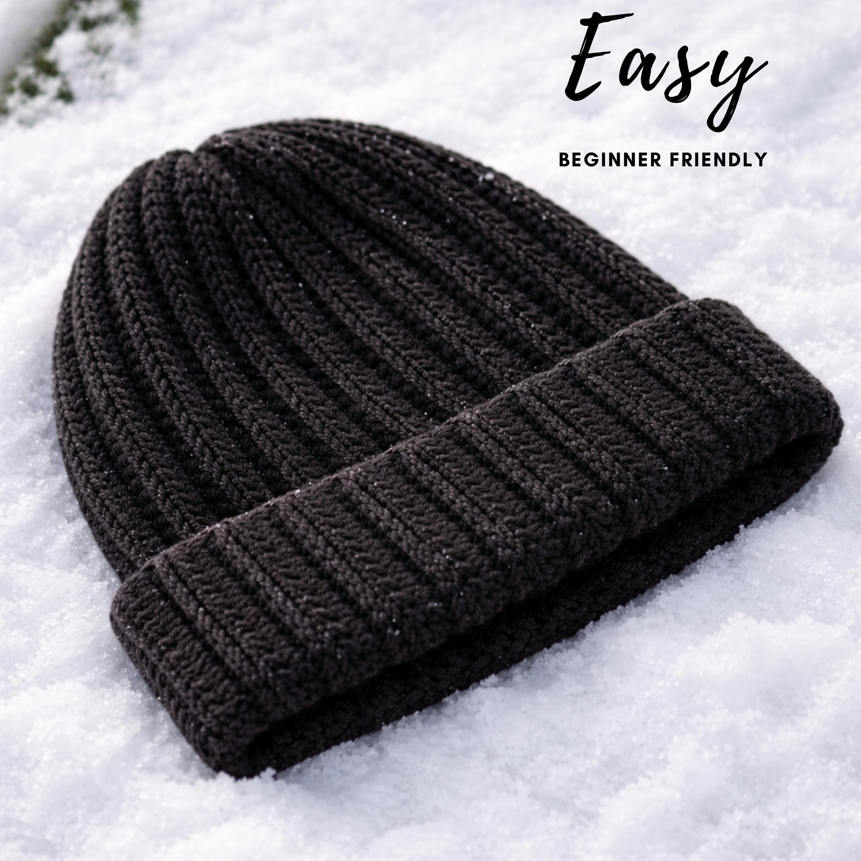 Easy Crochet Ribbed Beanie Pattern PDF & Video Tutorial | Crochet Hat ...