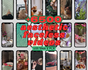 6500+ Aesthetic Faceless Videos | MMR & PLR Resell - Faceless Reels | Faceless Aesthetic Video Content Social Media | Faceless Marketing |