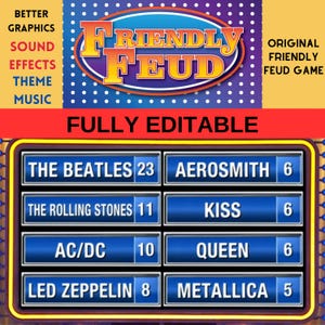 Editable Family Quiz Game | Ultimate Party Trivia Game | Interactive Game Night | Perfect for Adults - Kids | Customizable Game | Party Quiz