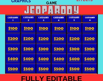 Editable Jeoparty Game | JEOPARTY PowerPoint Game | Interactive Game Night | Perfect for Adults - Kids | Customizable Game | Party Night
