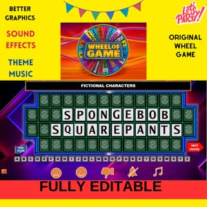 Editable Wheel Game | Ultimate Wheel Game | Interactive Game Night | Perfect for Adults - Kids | Customizable Game | Party Night