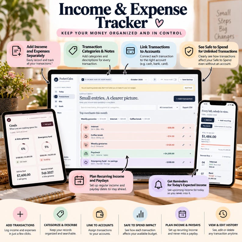 ADHD Budget Planner App | Paycheck Budget, Bill Tracker, Expense, Debt ...