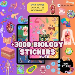 3000+ Biology Digital Stickers for Goodnotes | Pre-Cropped Human Body & Anatomy Stickers | GoodNotes - Medical Stickers Collection |