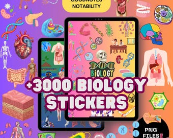 3000+ Biology Digital Stickers for Goodnotes | Pre-Cropped Human Body & Anatomy Stickers | GoodNotes - Medical Stickers Collection |