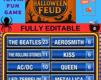 Editable Halloween Feud Game | Ultimate Party Trivia Game | Interactive Game Night | Perfect for Adults - Kids | Customizable Game |
