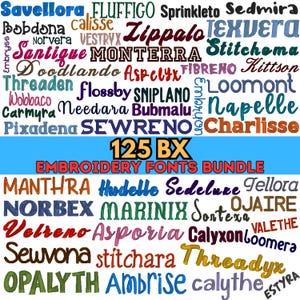 BX-bundel borduurlettertypen | 125 borduurmachinelettertypen | Bundel met borduuralfabet | Script- en monogrambrieven | 125 lettertypen in 3 formaten