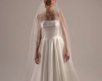 Pearl bridal veil | Scattered pearl veil on soft bridal tulle | Pearl wedding veil with comb