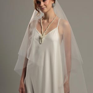 Wedding veil. Double tier veil, bridal veil, cathedral veil, fingertip veil, chapel veil, soft wedding veil