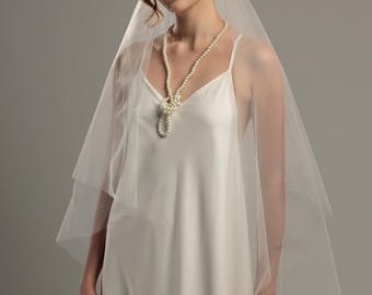 Wedding veil. Double tier veil, bridal veil, cathedral veil, fingertip veil, chapel veil, soft wedding veil
