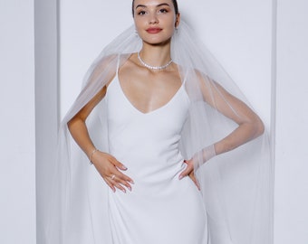 Soft Single Layer Wedding Veil | Minimalist Bridal Veil | One-Tier Soft Veil for Brides