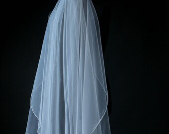 Soft Pencil Edge Veil | 1 Tier Pencil Edge Veil | Soft Edge Bridal Veil