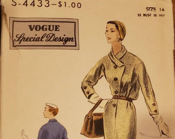 Vogue S-4433 Size 14 Bust 32" Vogue Special Design One Piece Dress  1953