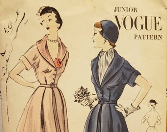 Vogue 3380 Size 11 Bust 30.5" Junior 1 piece dress 1950 Uncut Vintage Vogue