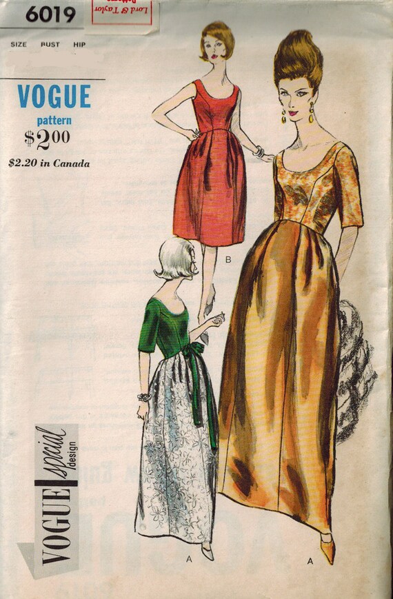 Vogue 6019 Size 14 Bust 34 Special Design One Piece Evening Etsy Vogue 6019 Size 14 Bust 34 Special Design One Piece Evening Etsy