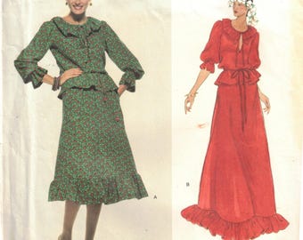 Patrón de costura de blusa y falda de Yves Saint Laurent, Vogue 1805
