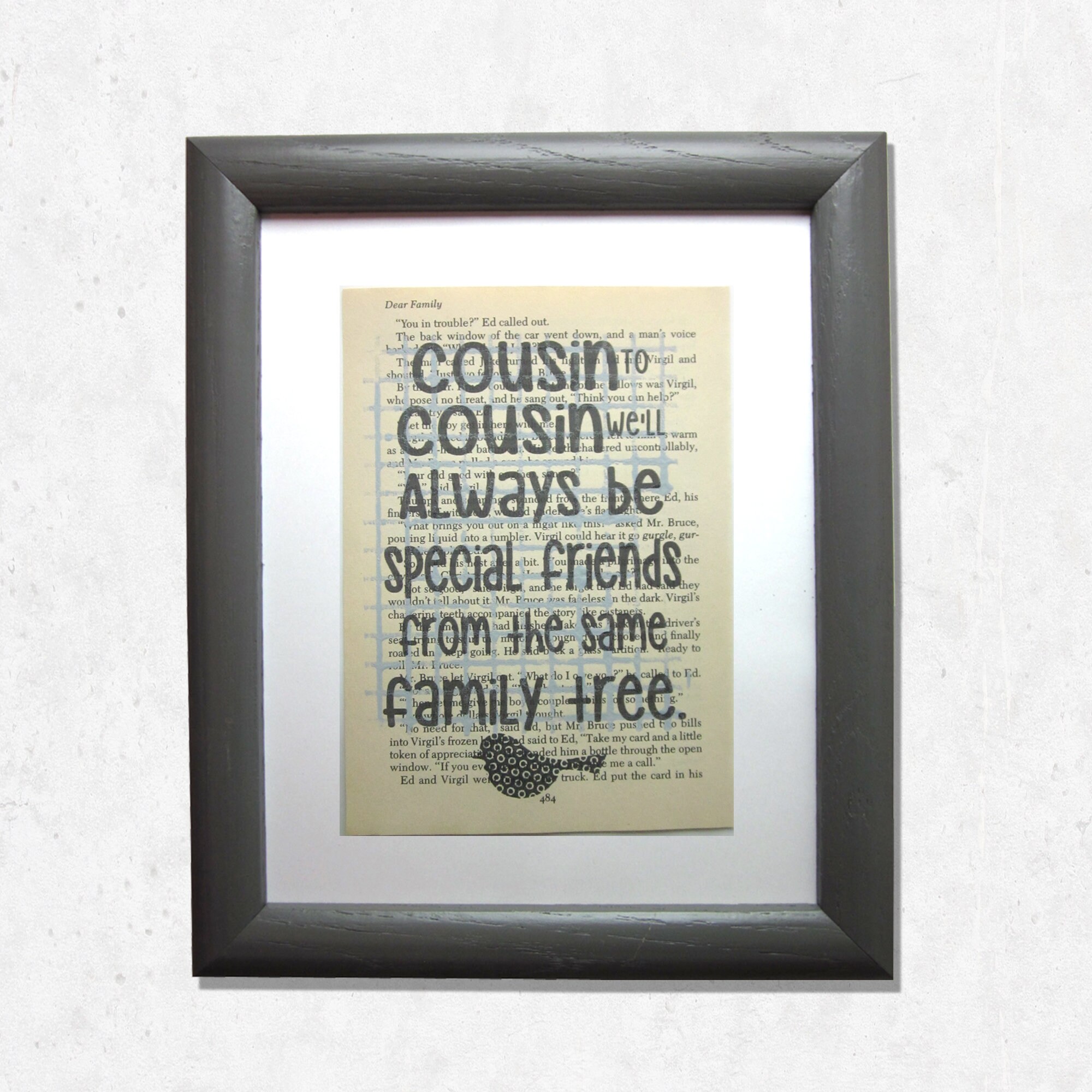Cousins print on a book page cousin to cousin we'll | Etsy