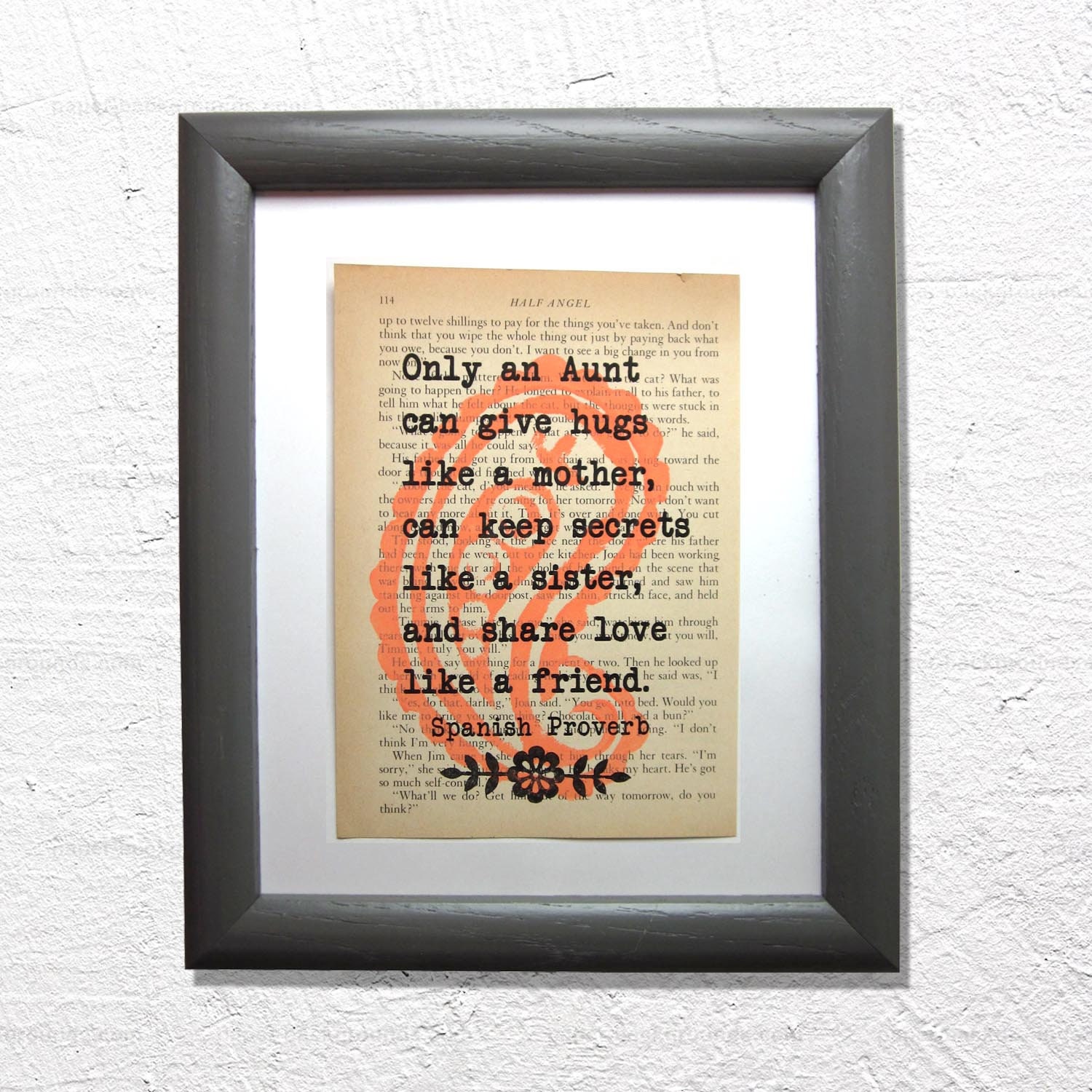 Aunt Quote Spanish Proverb Print On A Book Page Aunt Saying Etsy