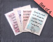 Set of 4 family quote prints including Grandma, Mom, Niece and Cousin quotes
