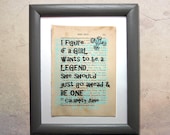 If figure if a girl wants to be a legend, quote print, motivational quote, word art, inspirational