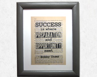 Success is where preparation and opportunity meet. sports quote, motivational quote, inspirational quote, Bobby Unser quote, recycled