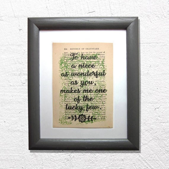 Citation Niece Disant Poeme Imprimer Sur Une Page De Livre Etsy France