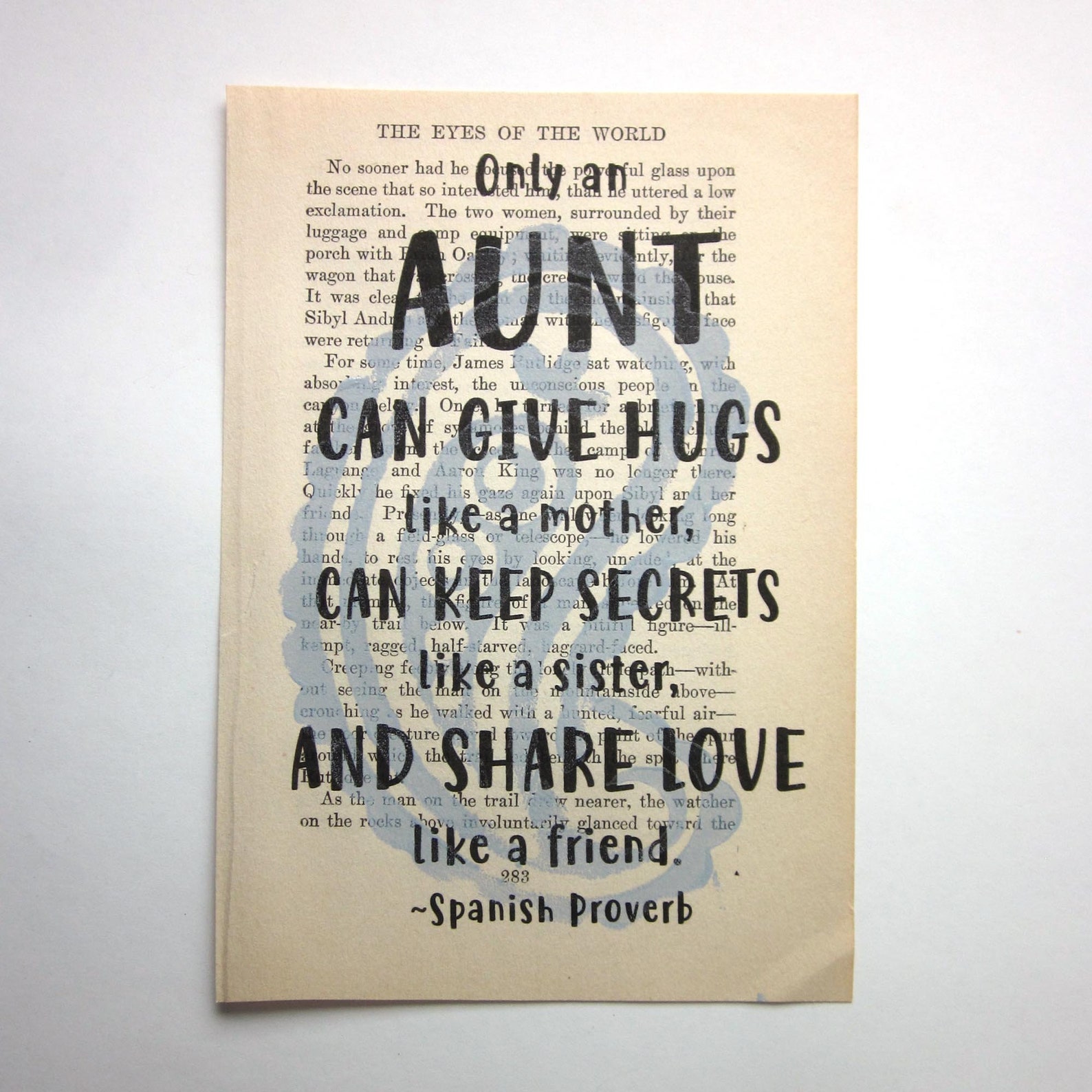 Aunt Quote Print on a Book Page, Aunt Saying, Aunt Gift, Aunt Friend Etsy
