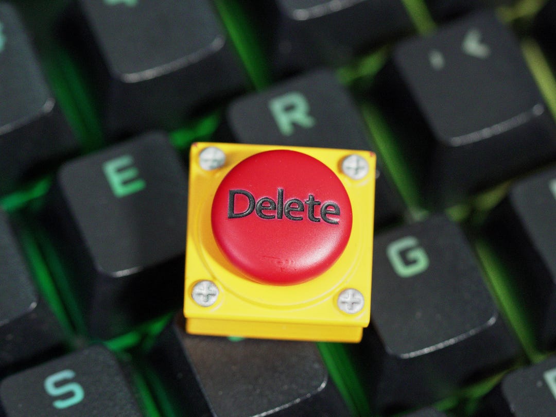 Custom Delete Button Keycap, 3D Artisan Keycap for MX Cherry Switches ...