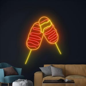 Corndog Led Neon Sign | Neon Light Sign| Neon Wall Sign | Neon Sign Modern | Neon Name Sign | Acrylic Neon Sign | Neon  Art