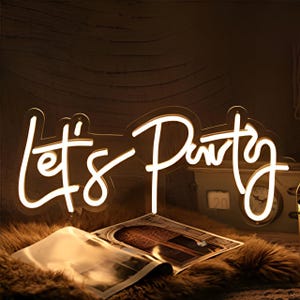 Let's Party Neon Sign | Custom Neon Sign | Neon Name Sign | Party Decor | Wedding Decor | Led Neon Sign | Neon Light Sign | Neon Art
