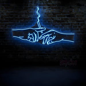 Hands Led Neon Sign | Hand of god Neon Sign | Neon Light Sign | Custom Neon Sign | Neon Name Sign | Acrylic Neon Sign | Gaming Neon Sign