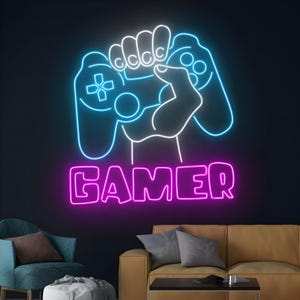 Gamer Neon Sign | Gaming Neon Sign | Gaming Room Decor | Led Neon Sign | Neon Light Sign | Custom Neon Sign | Acrylic Neon Sign | Neon Art