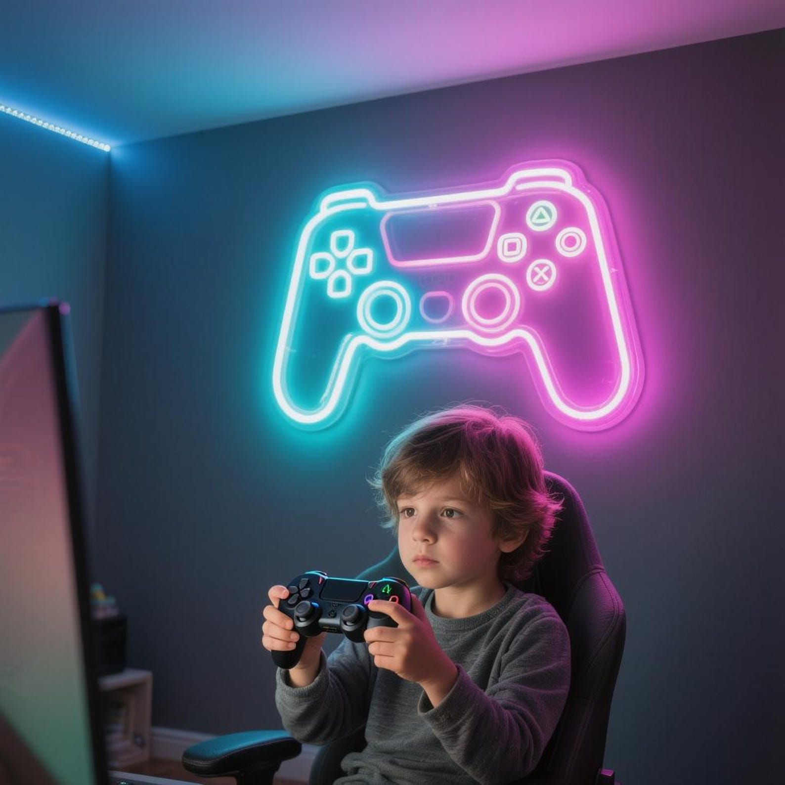 Custom Gaming Neon Sign | Personalized Gamer Logo LED Neon Light ...