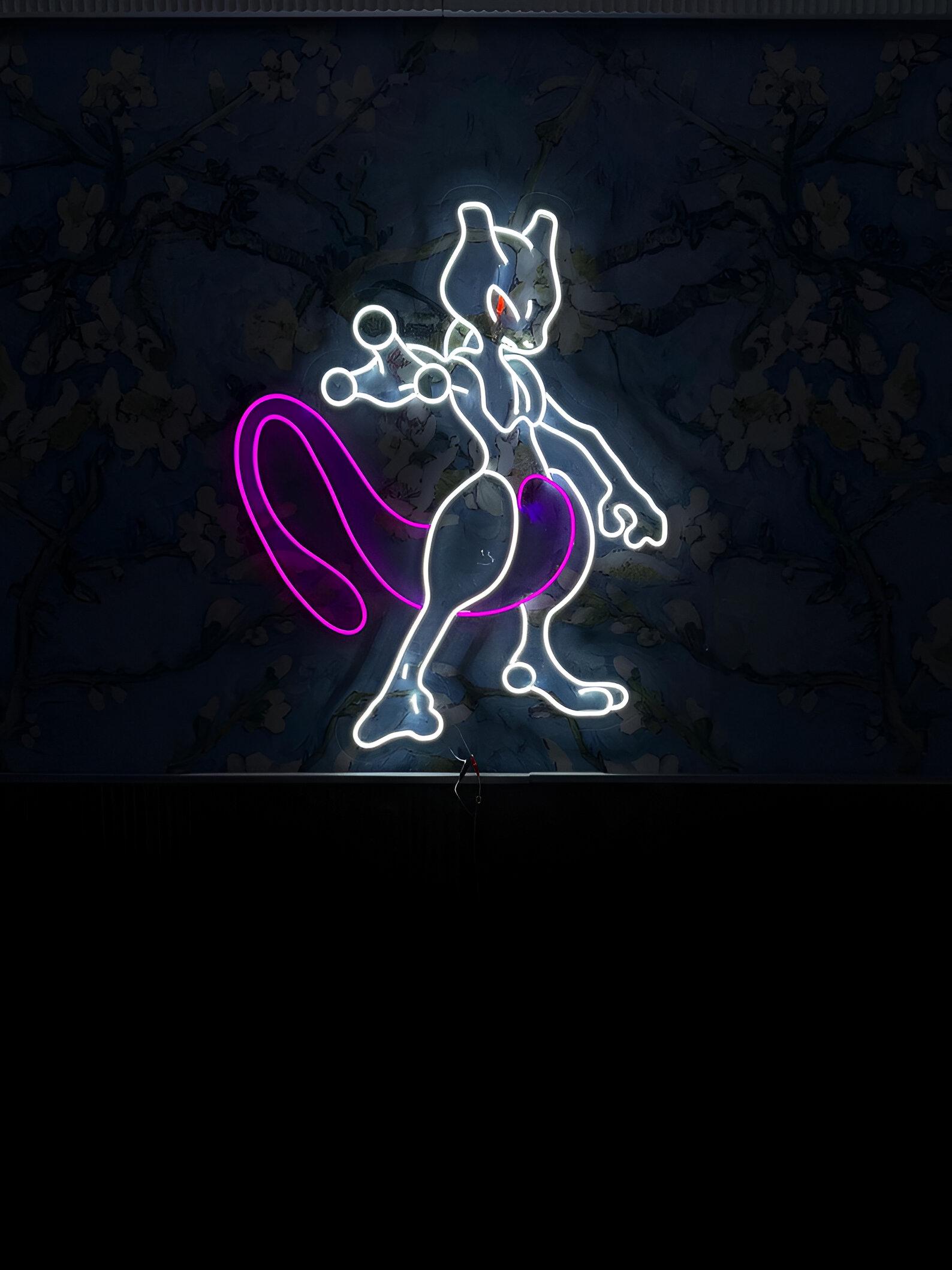 Mewtwo Led Neon Sign Wall Decor | Anime Neon Sign | Custom Neon Sign | Custom Neon Light | Gamer Neon Sign | Name Sign | Led Sign | Wall Art