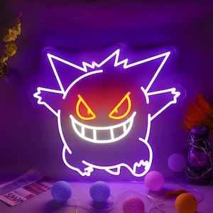 Neonreclame met anime-personage voor muurdecoratie | Cartoon neonreclame | Aangepaste neonreclame | Led-neonreclame | Neonmuurbord | Ledbord | Neonlicht
