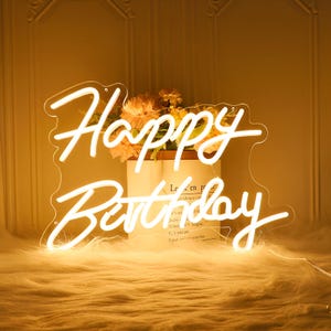 Custom Happy Birthday Neon Sign | Led Neon Sign | Birthday Neon Sign | Party Decor | Customized Birthday Gift | Custom Neon Sign | Neon Art