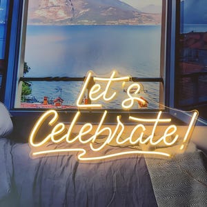 Enseigne Néon Led Célébrons | Enseigne murale néon | Néon personnalisé | Enseigne nominative au néon | Enseigne Néon Party | Décoration de fête | Néon
