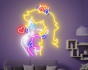 Kawaii Princess Led Neon Sign For Wall Decor | Neon Light Sign | Anime Neon Sign | Princess Neon Sign | Gamer Neon Sign | Acrylic Sign