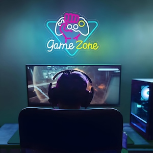 Game Zone Neon Sign | Gaming Neon Sign | Gaming Room Decor | Man Cave Decor | Custom Neon Sign | Neon Name Sign | Led Neon Sign | Neon Art