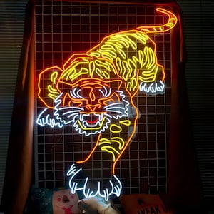 Tiger Led Neon Sign | Anime Neon Sign | Led Neon Sign | Bright Neon Sign | Neon Wall Sign | Custom Neon Sign | Neon Name Sign | Wall Art