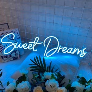 Custom Led Sweet Dreams Neon Sign | Neon Light Sign | Led Neon Sign | Acrylic Neon Sign | Custom Neon Sign | Neon Name Sign | Neon Art