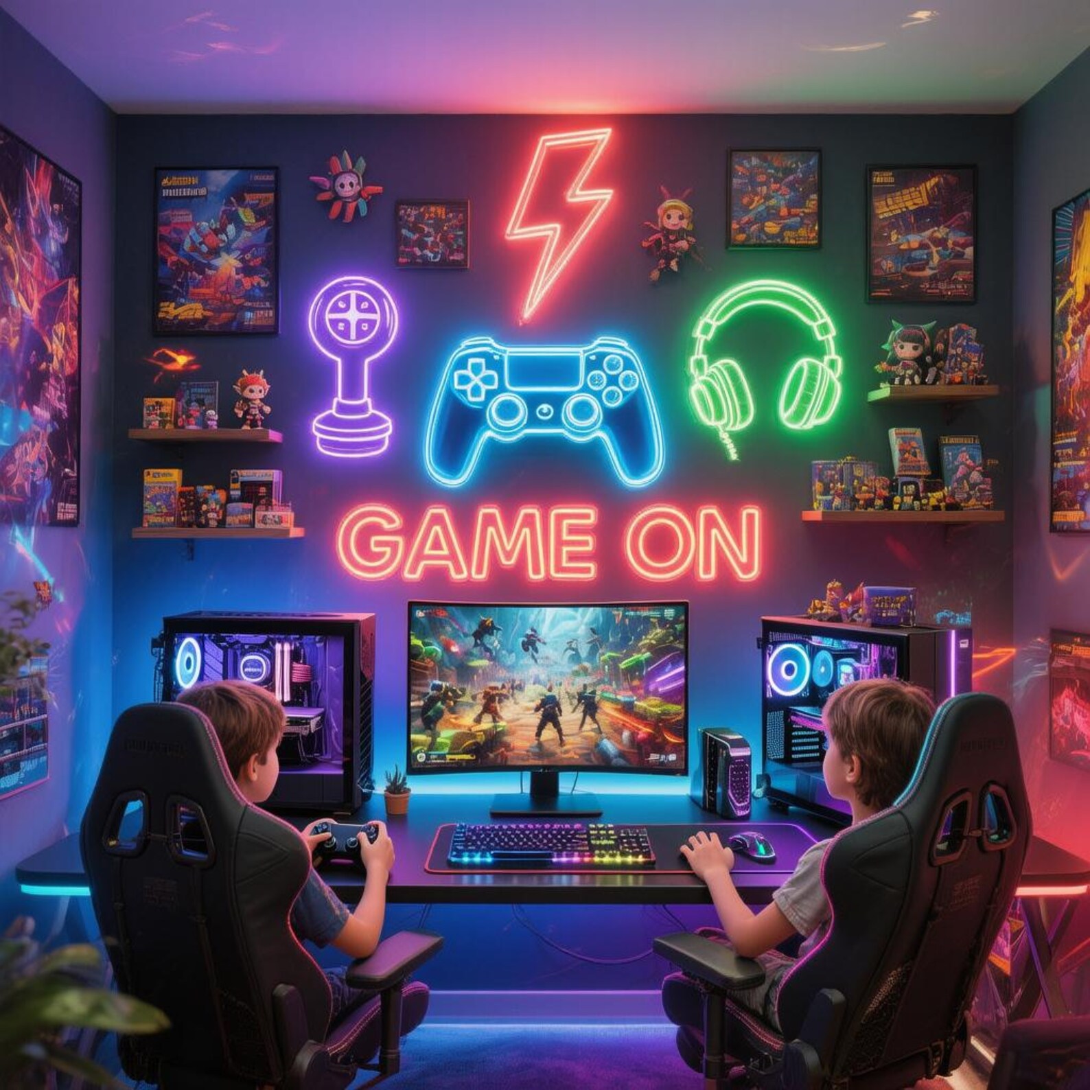 Custom Gaming Neon Sign | Personalized Gamer Logo LED Neon Light ...