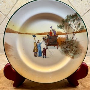 Discontinued Royal Doulton Bucolic &quot;Coaching Days&quot; #E3804 Bone China Salad Plate