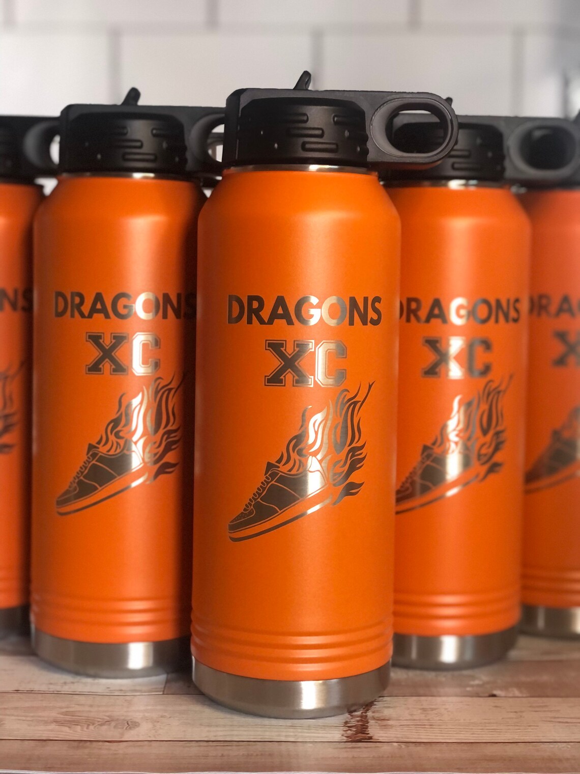 32oz Laser Engraved Sports Team Water Bottle With Logo Name Etsy