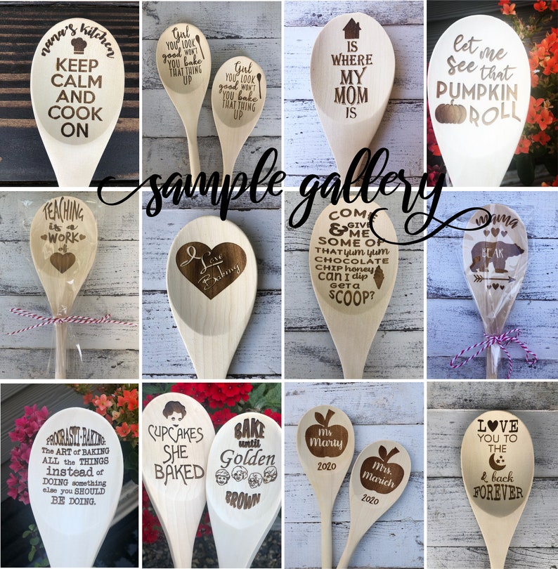 Laser Engraved Wooden Baking Spoons Baking Gift Life is Etsy