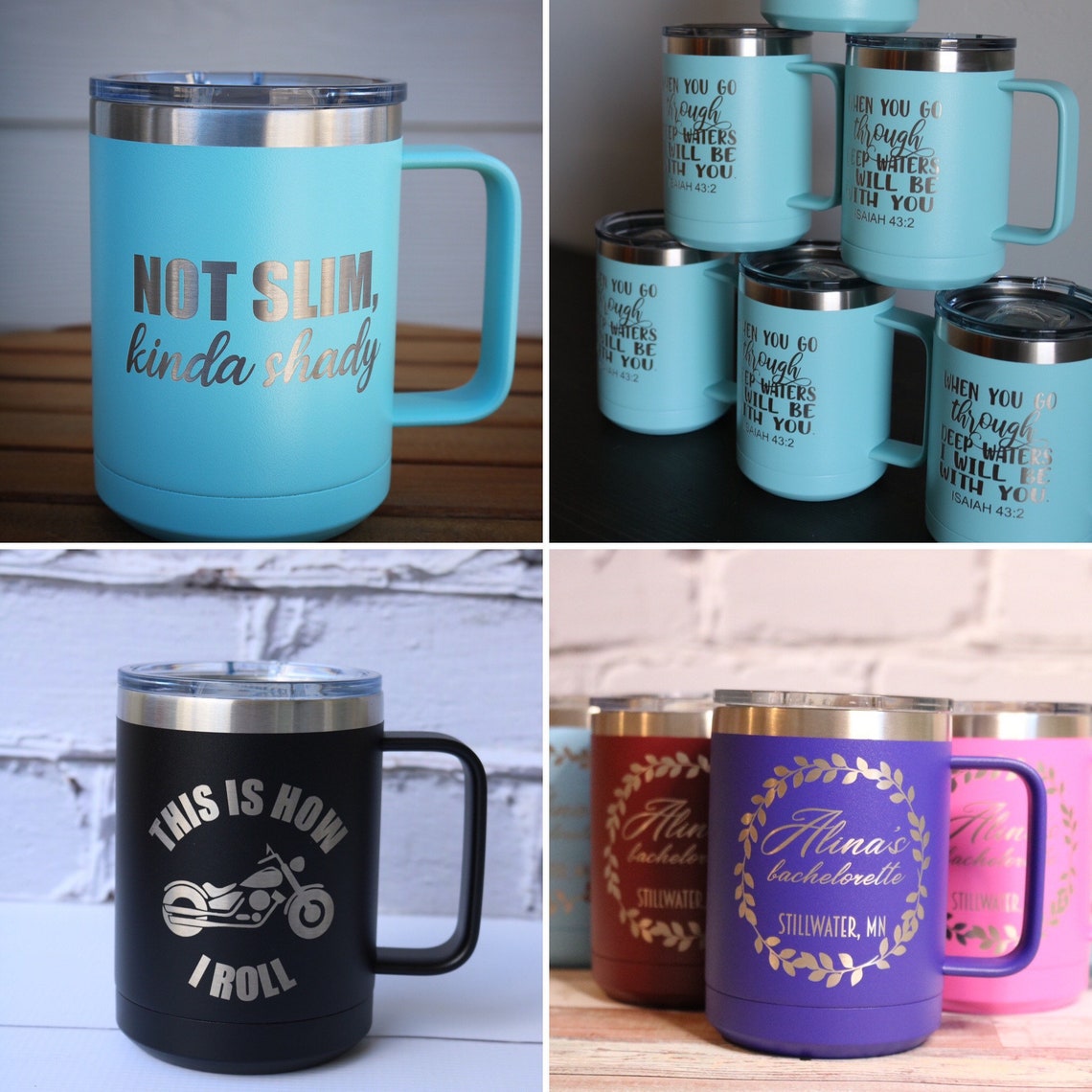 Design Your Own Coffee Mug With Slider Lid Customized Coffee Etsy