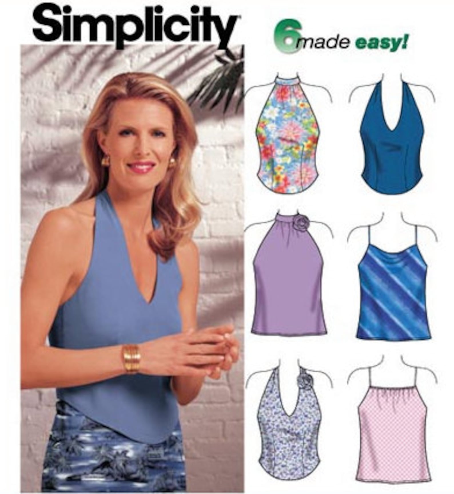 HALTER Top Sewing Pattern PLUS SIZE Summer Tops Easy 4 Sizes | Etsy