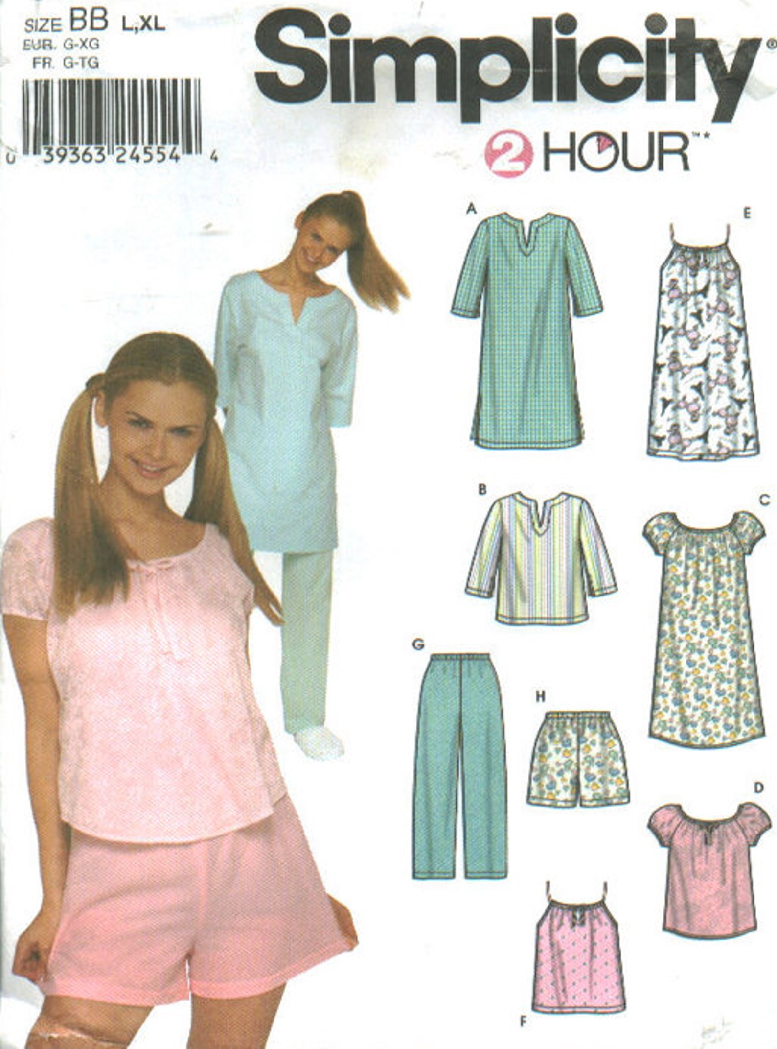 SLEEPWEAR Sewing Pattern PLUS SIZE Easy Nightshirt Tops Etsy