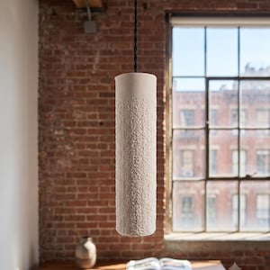 Woven Bouclé 3D Printed Pendant Light | Minimalist Plug-In Hanging Pendant Lamp | The Glitch