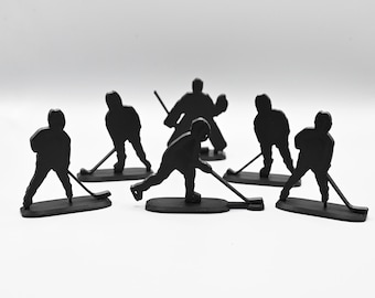 Set van 12 ijshockeyfiguren – 3D-geprint – 6 cm of 4 cm – aangepaste kleuren – Taarttoppers, tafelspellen of displaymodellen