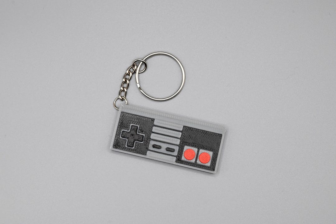 Gamingcotroller Key Ring NES Controller Keyring – 3D Printed Full Colour Retro Gaming Accessory ...